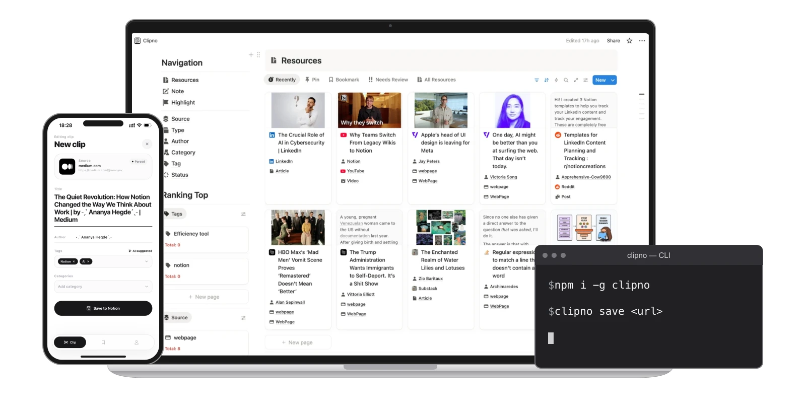 Extension Chrome · App iOS · App Android · Outil en ligne de commande